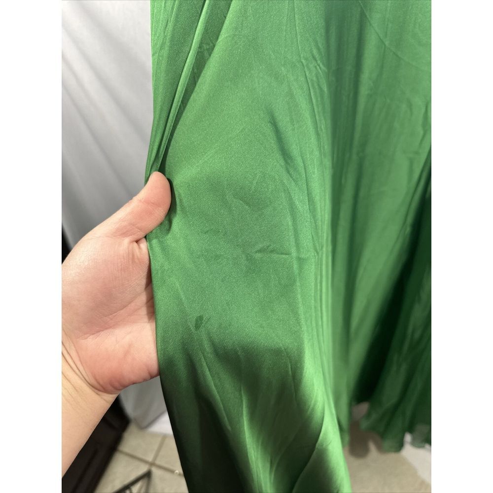 NWD $398 Mac Duggal [ 14 ] Pleated One‎ Shoulder Chiffon Gown Green #G1782 - Picture 14 of 16